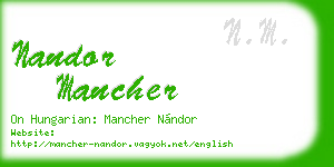 nandor mancher business card